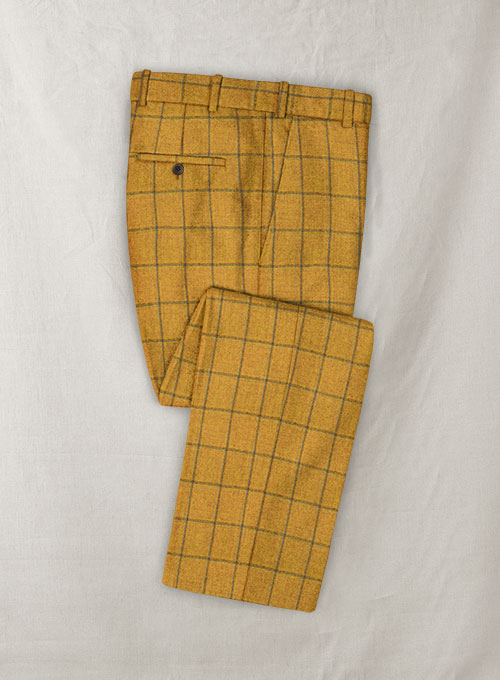 yellow tweed suit