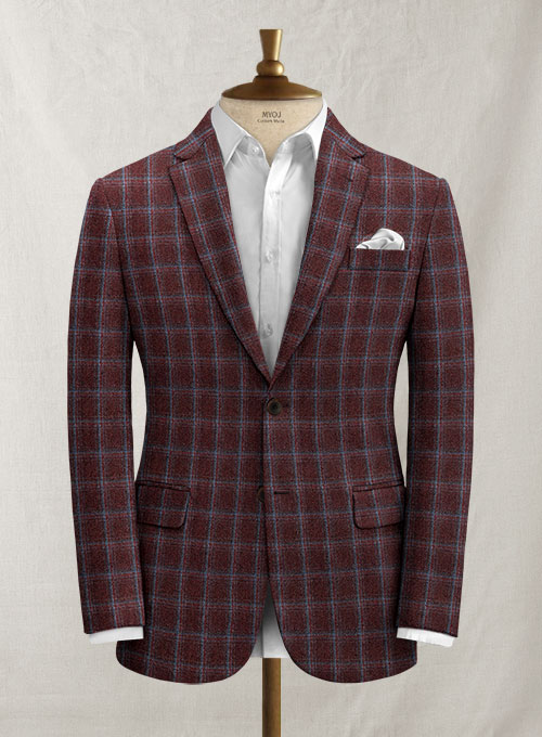Italian Biulio Burgandy Tweed Suit