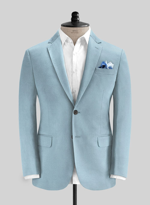 Italian Calm Blue Cotton Suit