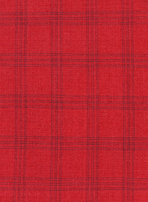 Italian Coral Red Linen Suit