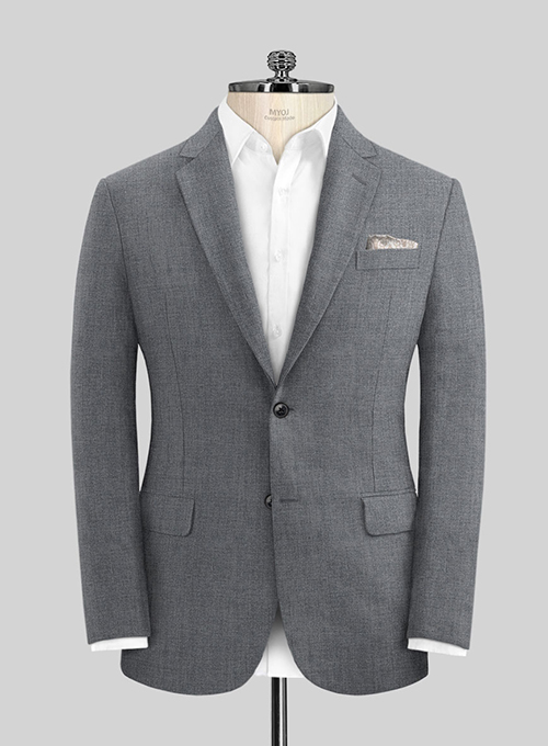 Italian Khyber Gray Blue Linen Suit