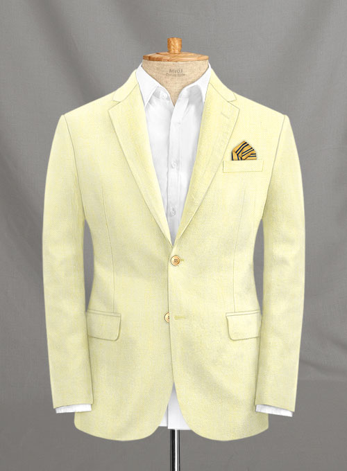 Italian Linen Melon Yellow Suit