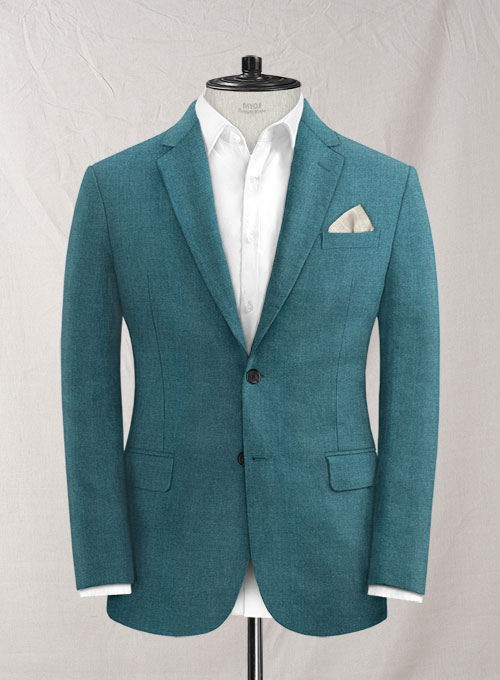 Italian Linen Peacock Blue Suit