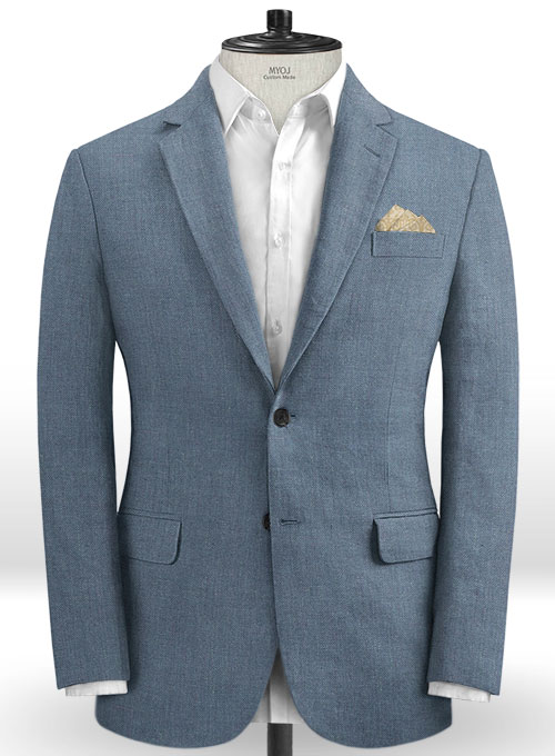 Italian Linen Slate Blue Suit : Made To Measure Custom Jeans For Men ...