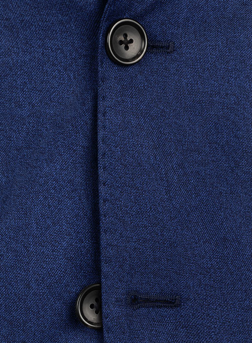 Italian Melange Blue Angora Wool Jacket - 40R