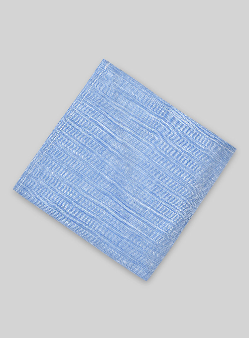 Italian Linen Pocket Square - Nile Blue