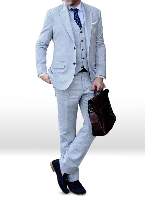 Italian Sky Blue Linen Suit Italian Sky Blue Linen Suit