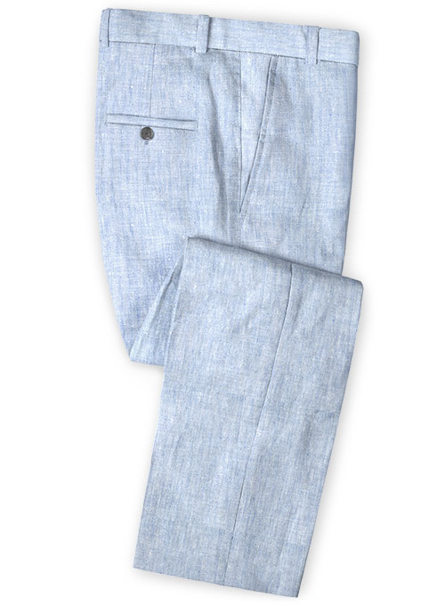 Italian Sky Blue Linen Suit - Click Image to Close