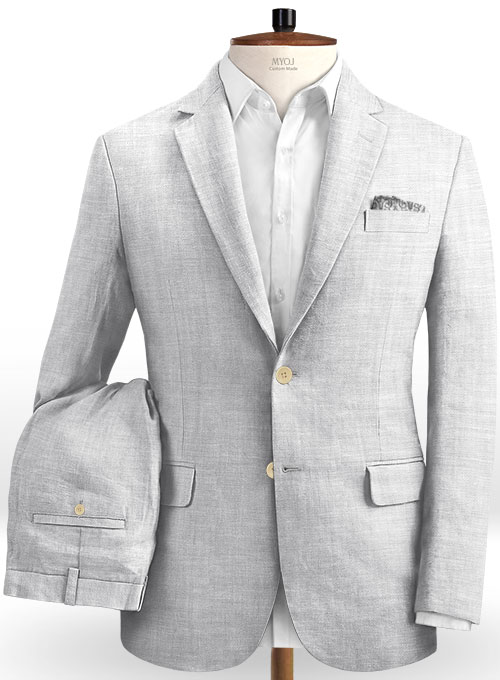 Italian Zod Light Gray Linen Suit Italian Zod Light Gray Linen Suit