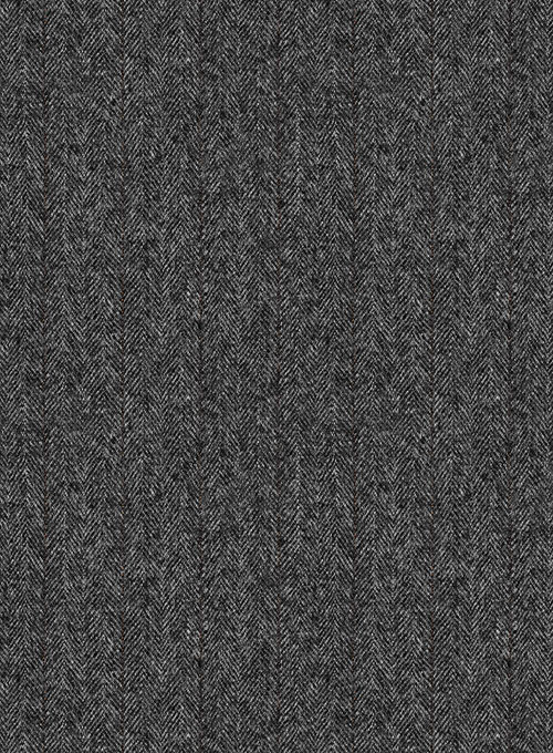 Italian Wool Cashmere Charcoal Herringbone Suit