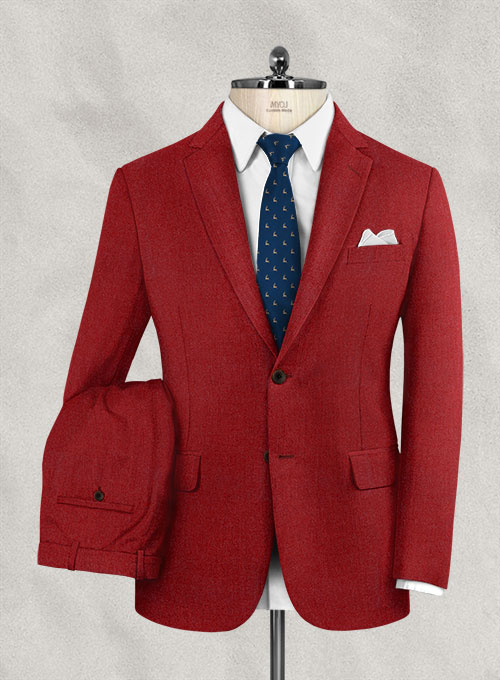 Italian Wool Cashmere Ruby Red Suit : Made To Measure Custom Jeans For ...