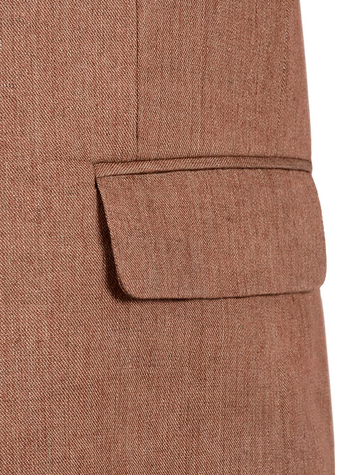 Italian Brown Twill Linen Suit