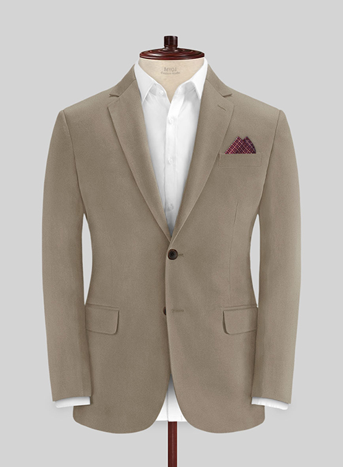 Italian Stone Khaki Cotton Stretch Suit