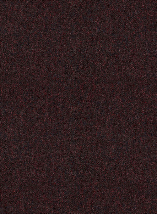 Light Weight Melange Wine Tweed Pea Coat