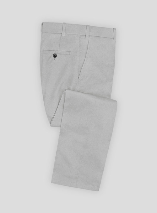 Light Gray Feather Cotton Canvas Stretch Suit