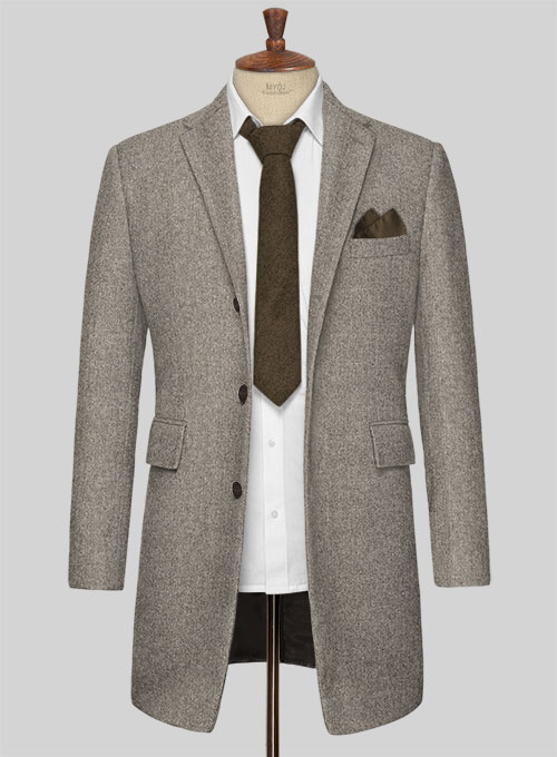 Light Weight Brown Tweed Overcoat