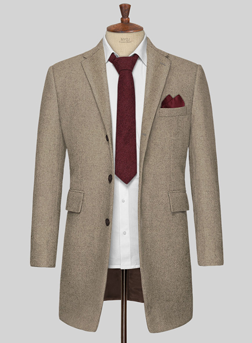 Light Weight Light Brown Tweed Overcoat