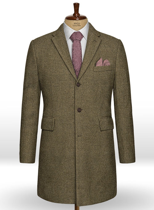 Light Weight Rust Brown Tweed Overcoat Light Weight Rust Brown Tweed Overcoat