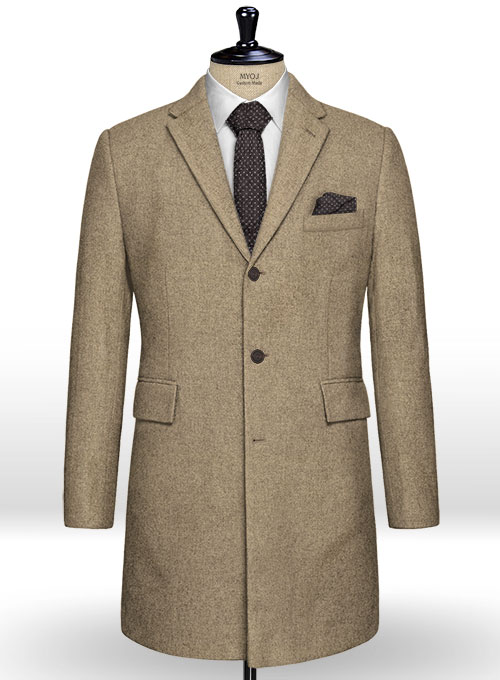Light Weight Light Brown Tweed Overcoat Light Weight Light Brown Tweed Overcoat