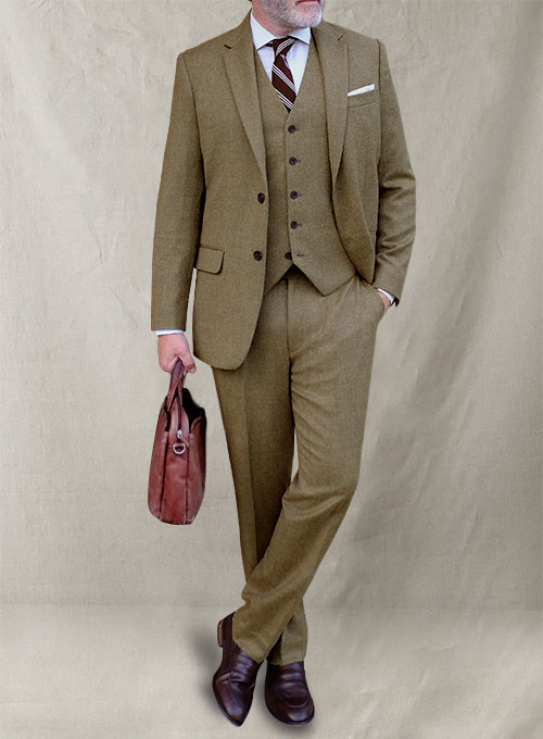 Light Weight Melange Brown Tweed Suit - Click Image to Close