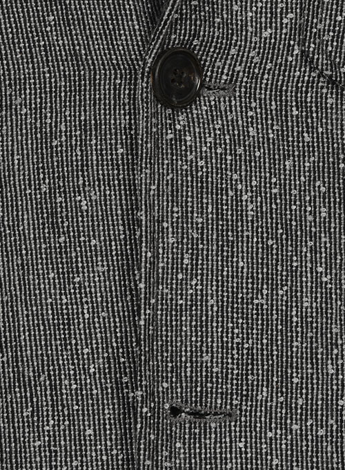 Light Weight Slubby Black Tweed Danish Style Sports Coat