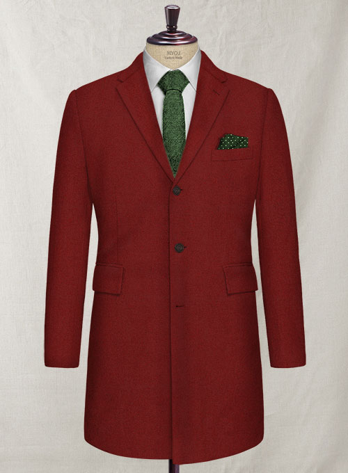 Melange Titan Red Tweed Overcoat Melange Titan Red Tweed Overcoat