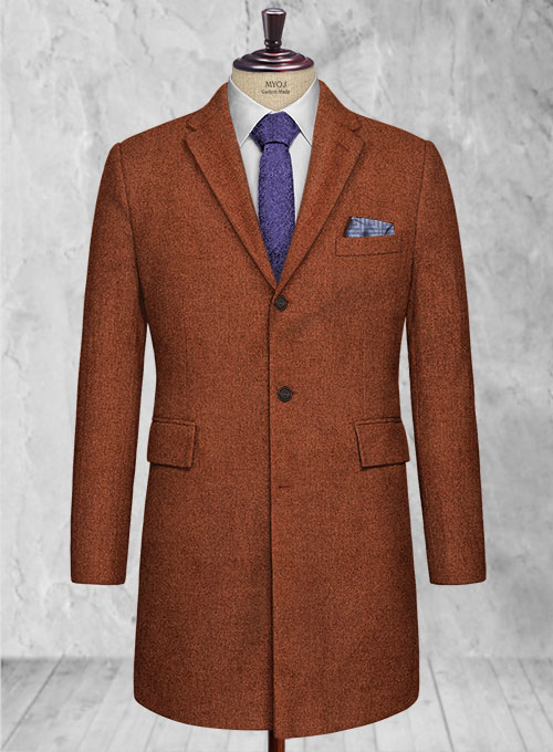 Melange Titan Rust Tweed Overcoat Melange Titan Rust Tweed Overcoat
