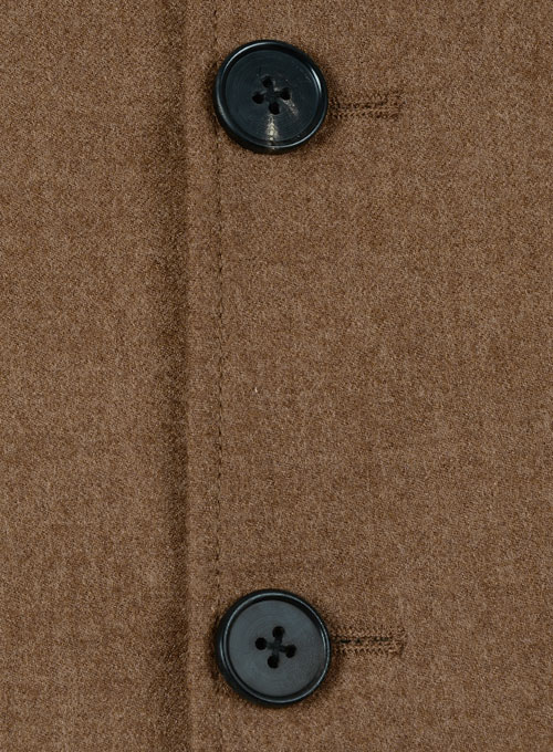 Mid Brown Flannel Wool Breezer Style Jacket - Click Image to Close