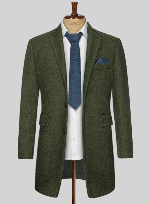 Naples Green Tweed Overcoat