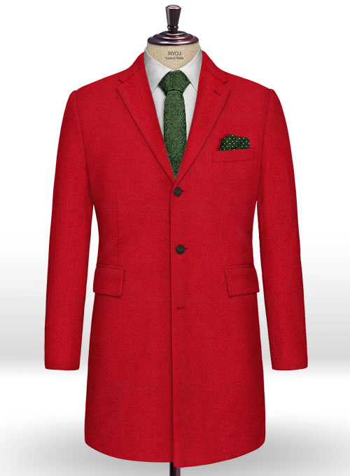 Naples Red Tweed Overcoat Naples Red Tweed Overcoat