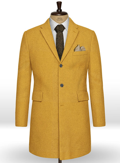 Naples Yellow Tweed Overcoat Naples Yellow Tweed Overcoat