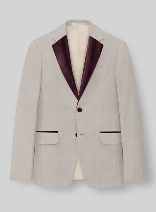 Napolean Muted Beige Wool Tuxedo Suit