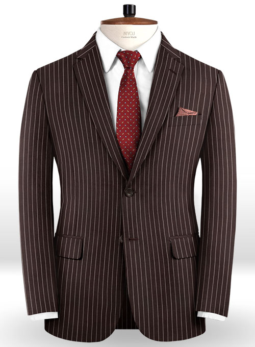 Napolean Brown Stripe Wool Suit