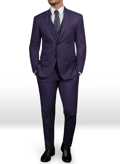 Napolean Eggplant Wool Suit Made To Measure Custom Jeans For Men & Women, MakeYourOwnJeans®