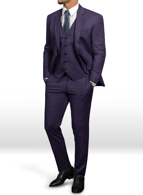 Napolean Eggplant Wool Suit Made To Measure Custom Jeans For Men & Women, MakeYourOwnJeans®