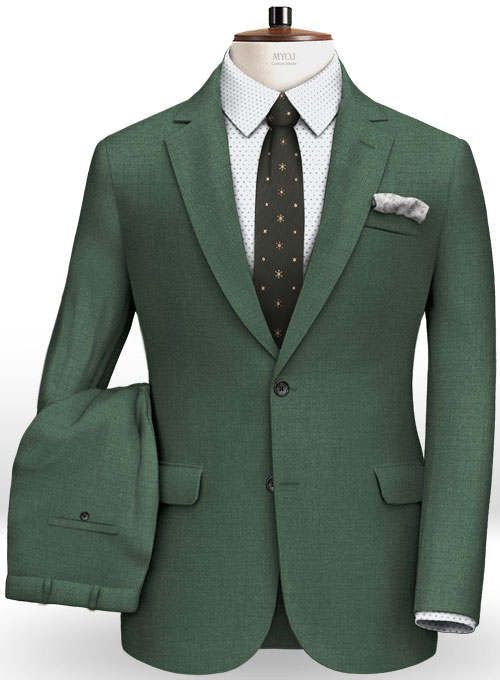 Napolean Green Wool Suit Made To Measure Custom Jeans For Men & Women