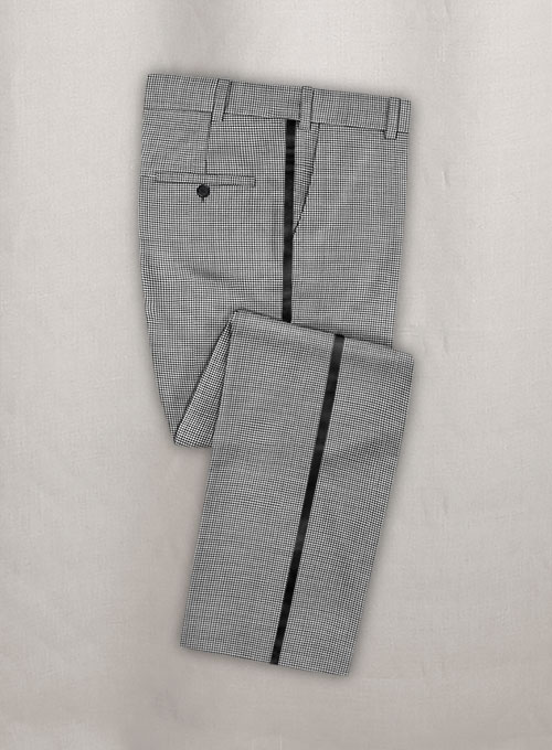 Napolean Mini Houndstooth White Wool Tuxedo Suit