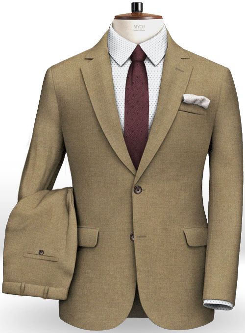 Napolean Moss Green Wool Suit Made To Measure Custom Jeans For Men
