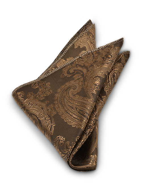 Paisley Pocket Square - Copper