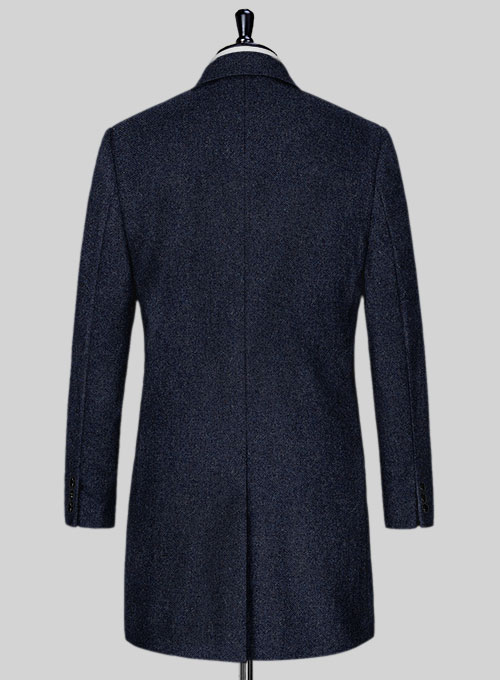 Playman Blue Denim Tweed Overcoat - Click Image to Close