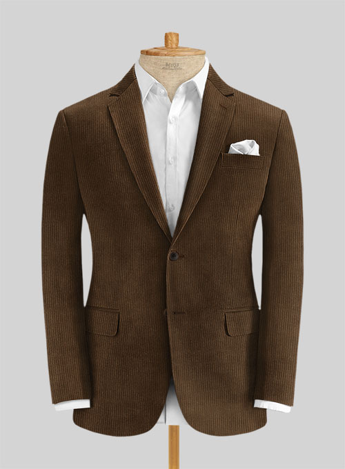 Rich Brown Thick Stretch Corduroy Suit