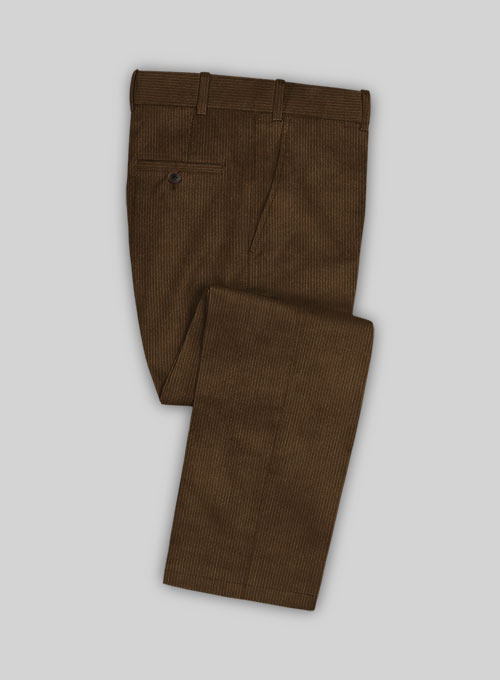 Rich Brown Thick Stretch Corduroy Suit