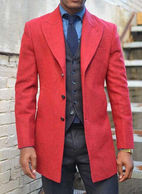 Red Tweed Long Coat : MakeYourOwnJeans®: Made To Measure Custom Jeans ...
