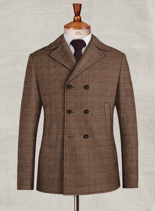 Roneo Checks Tweed Pea Coat : Made To Measure Custom Jeans For Men ...