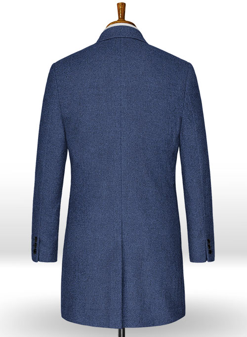 Rope Weave Persian Blue Tweed Overcoat - Click Image to Close