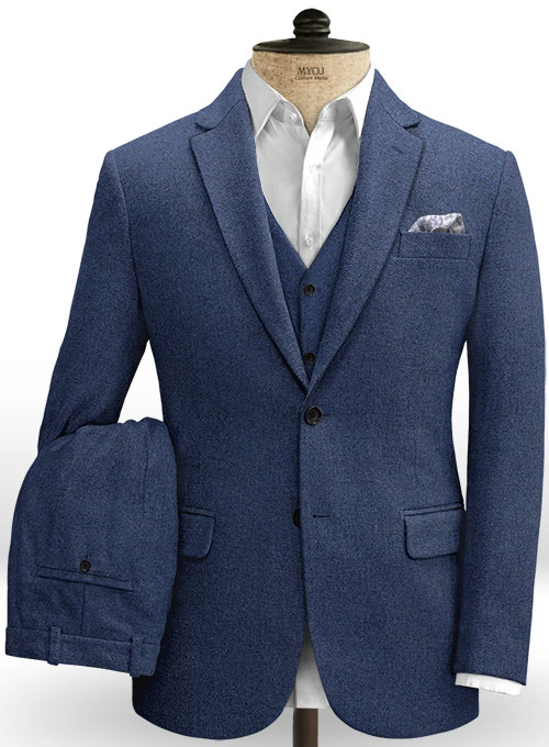 Royal Blue Heavy Tweed Suit - Click Image to Close