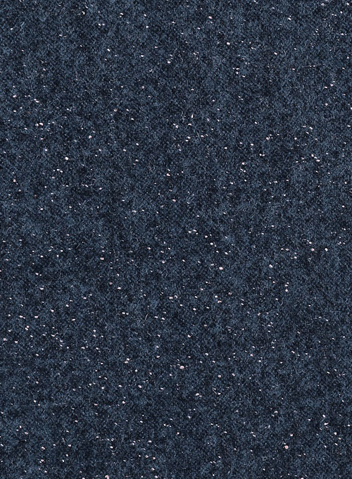 Royal Blue Flecks Donegal Tweed Pea Coat