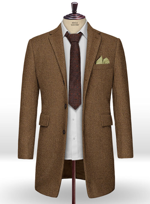 Royal Brown Heavy Tweed Overcoat - Click Image to Close