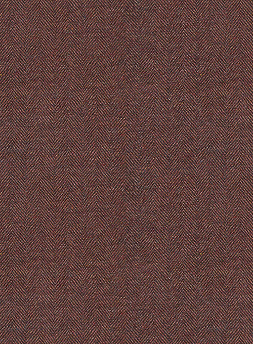 Royal Wine Herringbone Tweed Overcoat