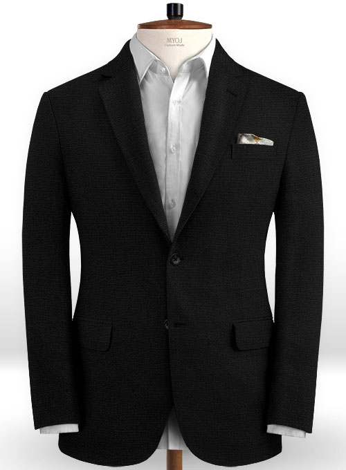 Safari Black Cotton Linen Suit